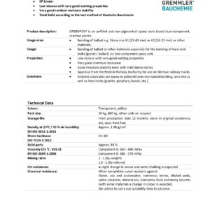 Resina de Pegamento de Balasto GREBOPOX